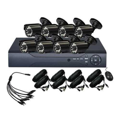  8CH D1 Recording Security DVR with 8PCS 700TVL 24IR Outdoor Day Night Colour Bullet Cameras